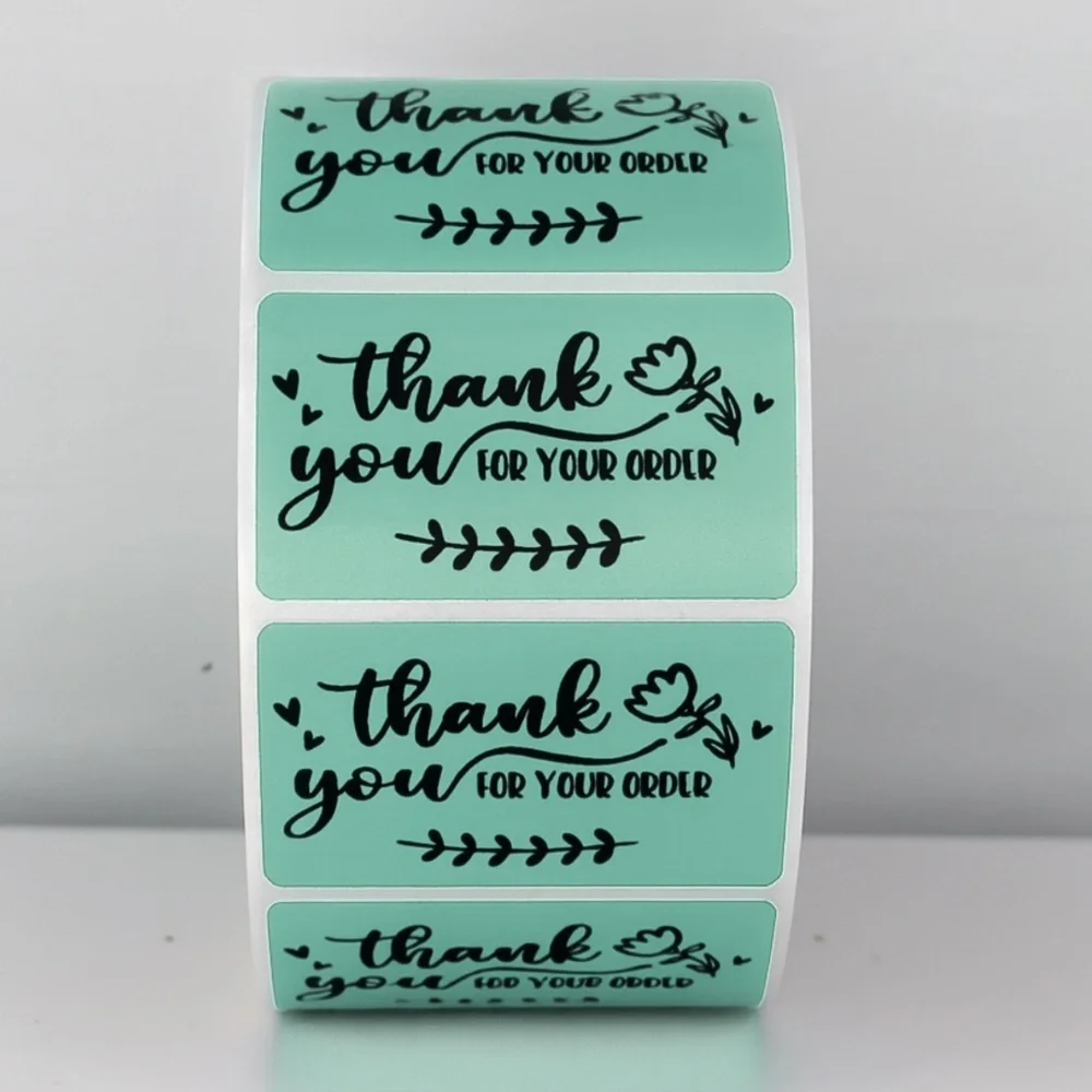 💖 Thank You For Your Order Stickers | Pack of 100 | 2x1 Inch | Small Business